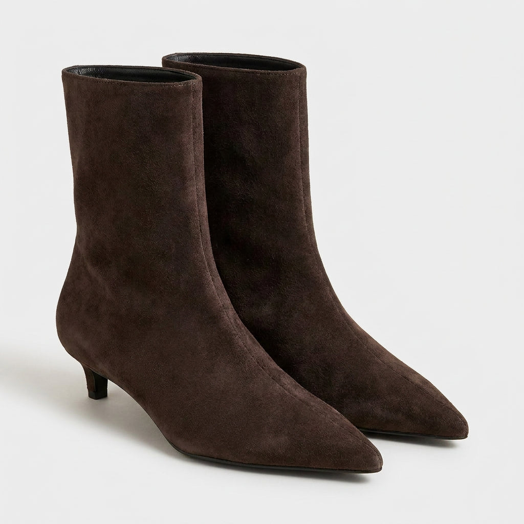 Botines Mujer Punta Fina Tacón Kitten