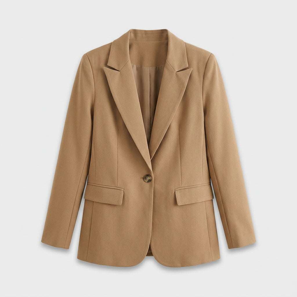 Blazer Mujer Entallado Cuello Sastre Botón