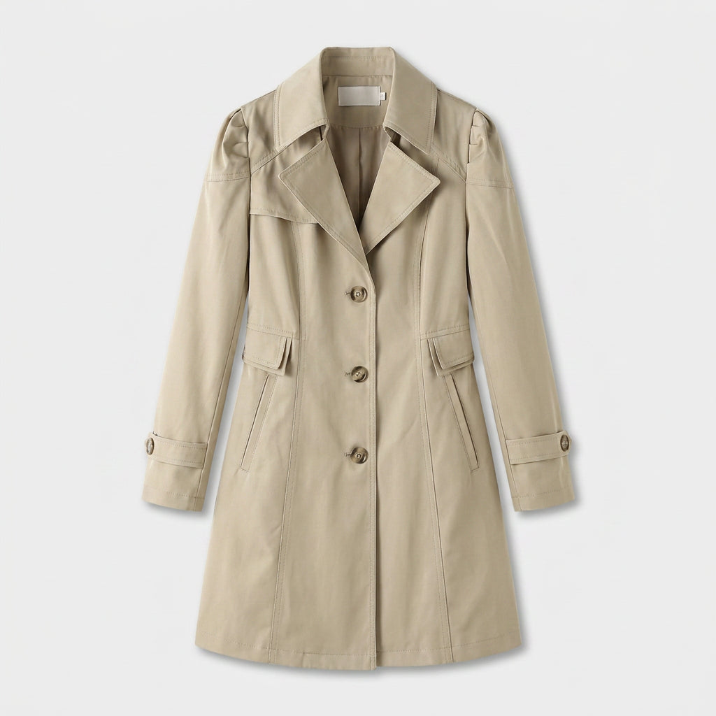 Trench Midi Mujer Gabardina Cuello Sastre