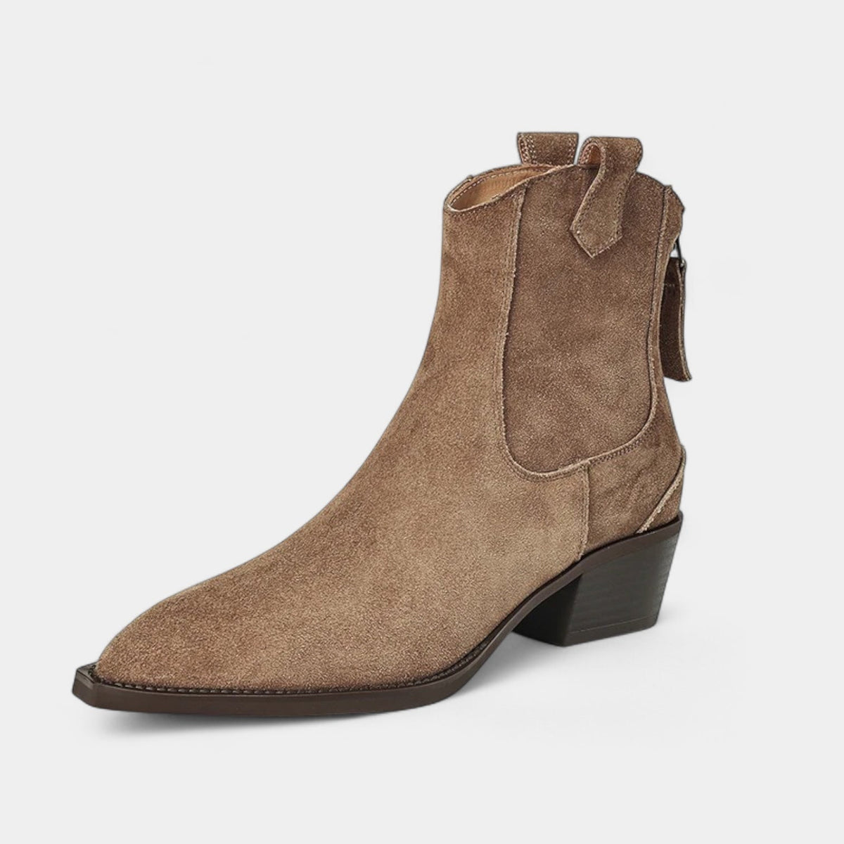 Botines Mujer Ante Tacón Bajo