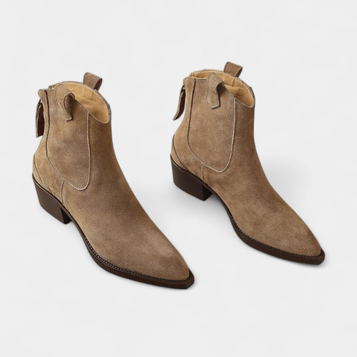 Botines Mujer Ante Tacón Bajo