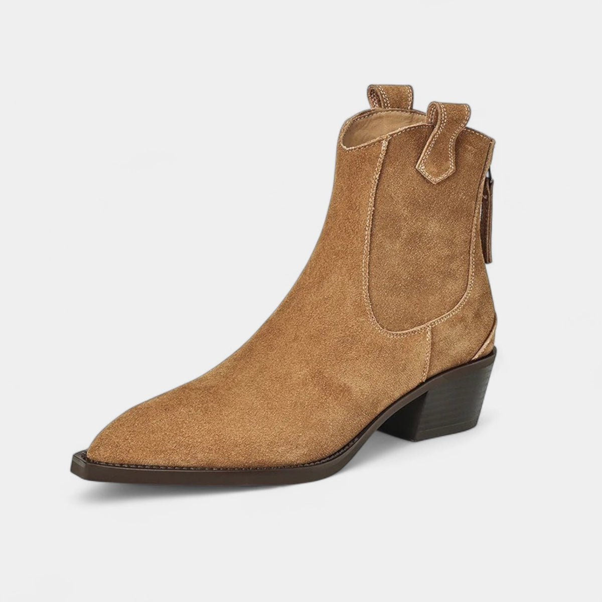 Botines Mujer Ante Tacón Bajo