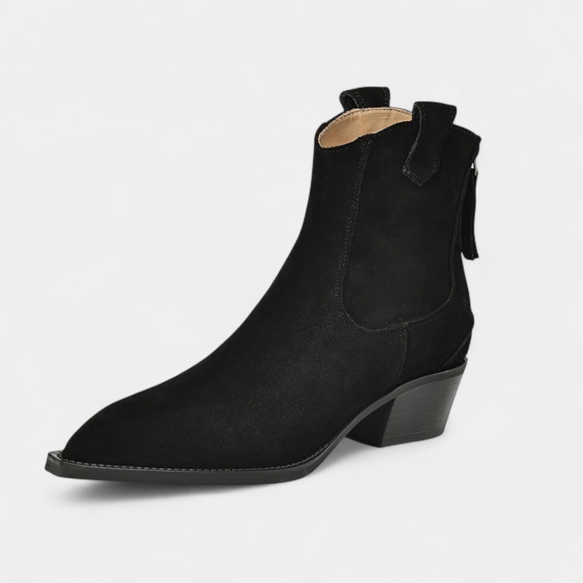 Botines Mujer Ante Tacón Bajo