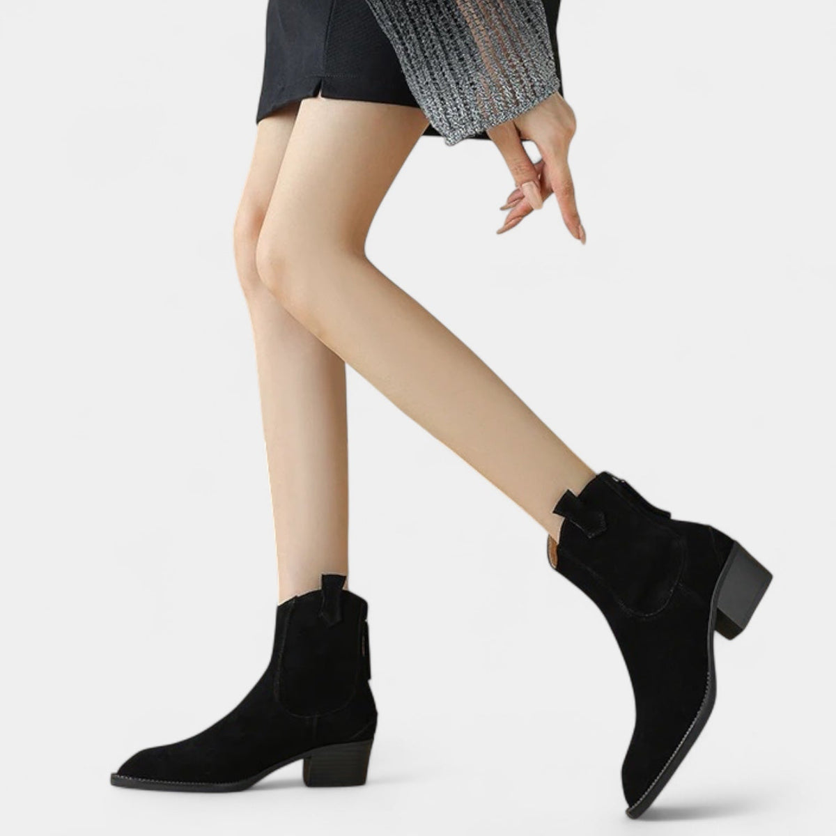 Botines Mujer Ante Tacón Bajo