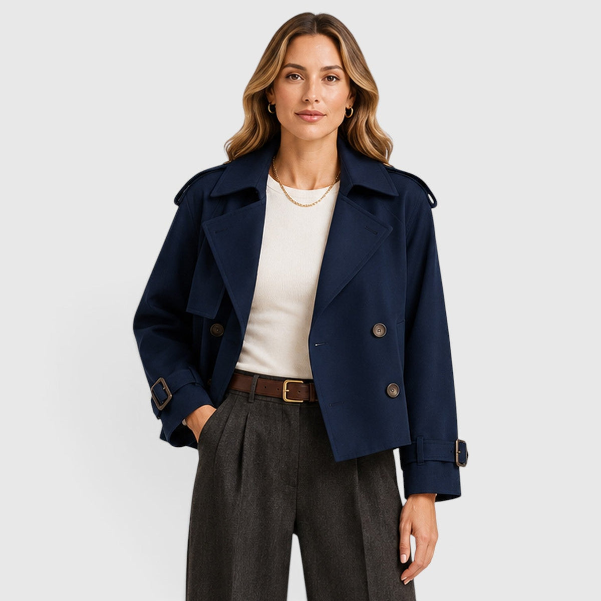 Gabardina Mujer Doble Botonadura Ligera para Looks Smart Casual - Vista 11