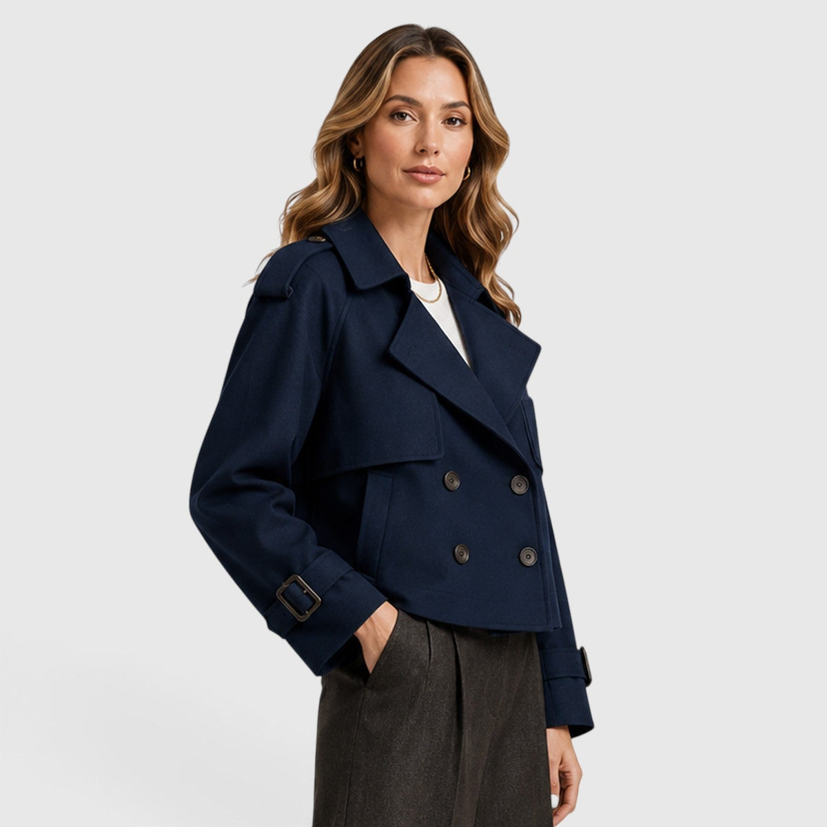 Gabardina Mujer Doble Botonadura Ligera para Looks Smart Casual - Vista 13