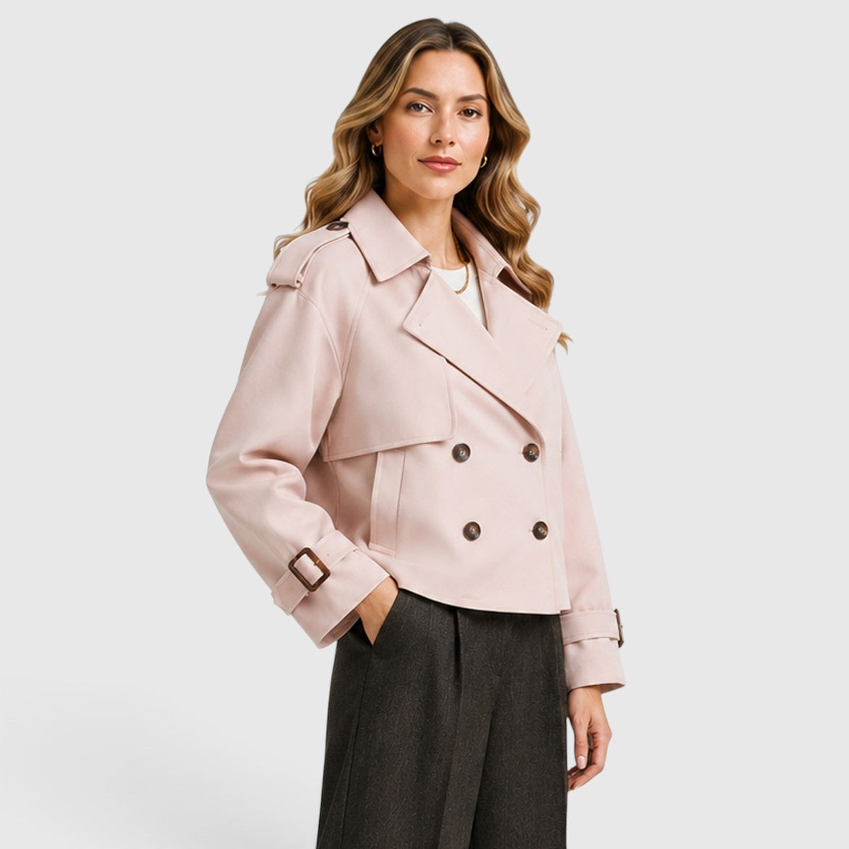 Gabardina Mujer Doble Botonadura Ligera para Looks Smart Casual - Vista 16