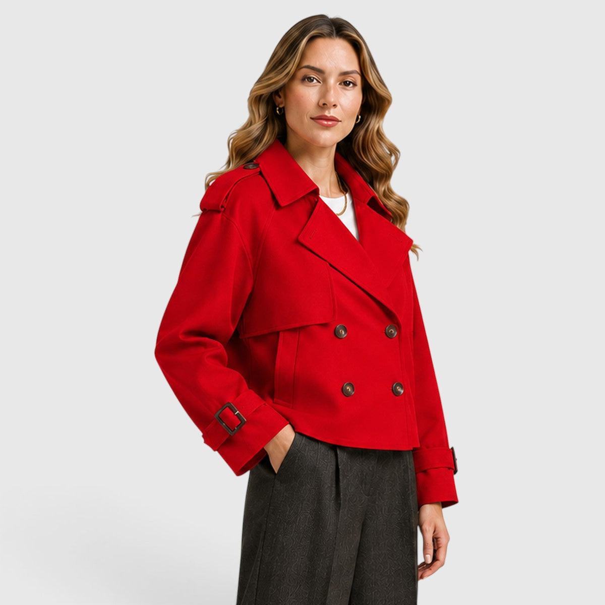 Gabardina Mujer Doble Botonadura Ligera para Looks Smart Casual - Vista 19