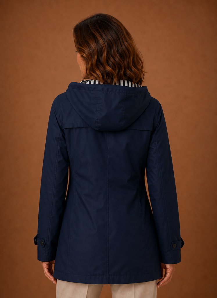 Trench Mujer Capucha Otoño Invierno Clásico