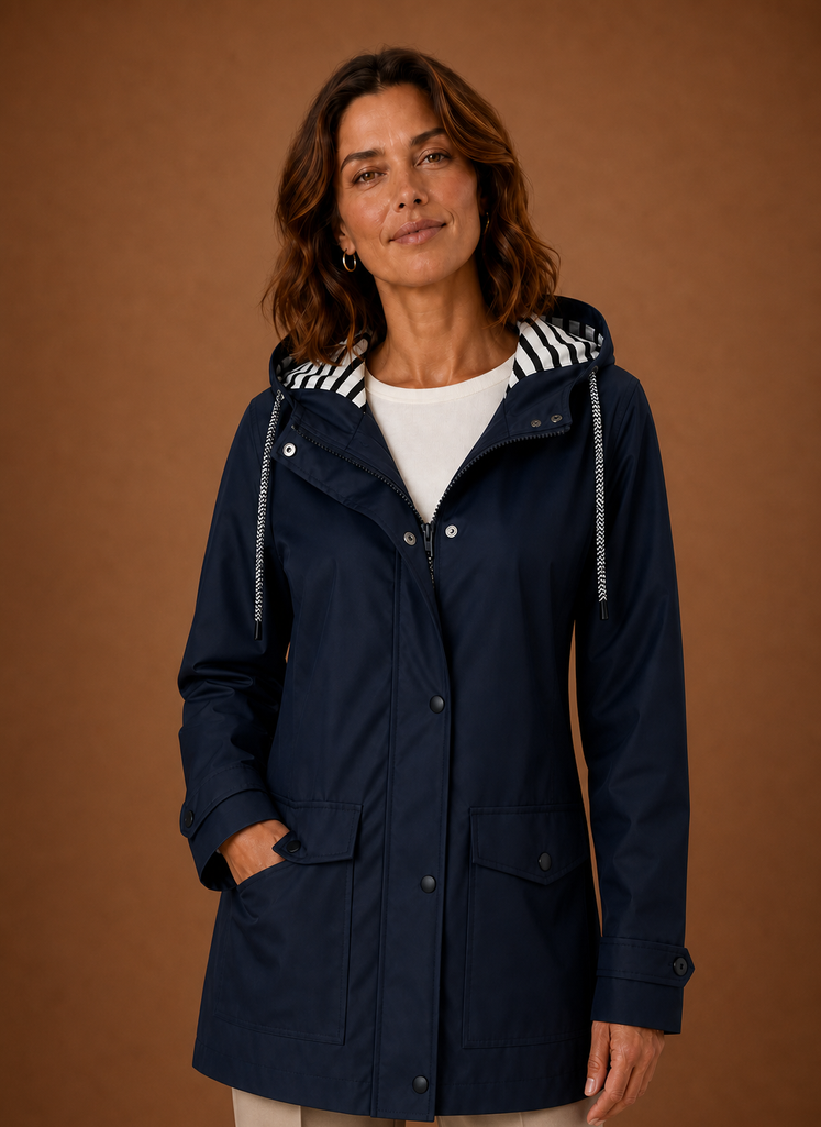 Trench Mujer Capucha Otoño Invierno Clásico