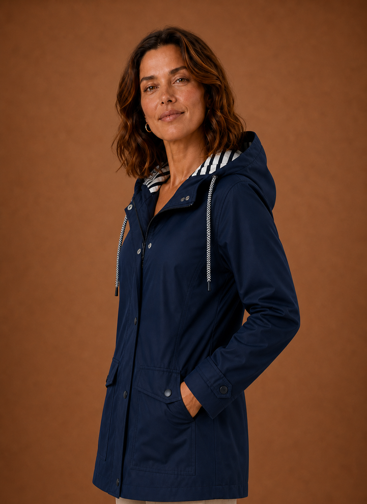 Trench Mujer Capucha Otoño Invierno Clásico