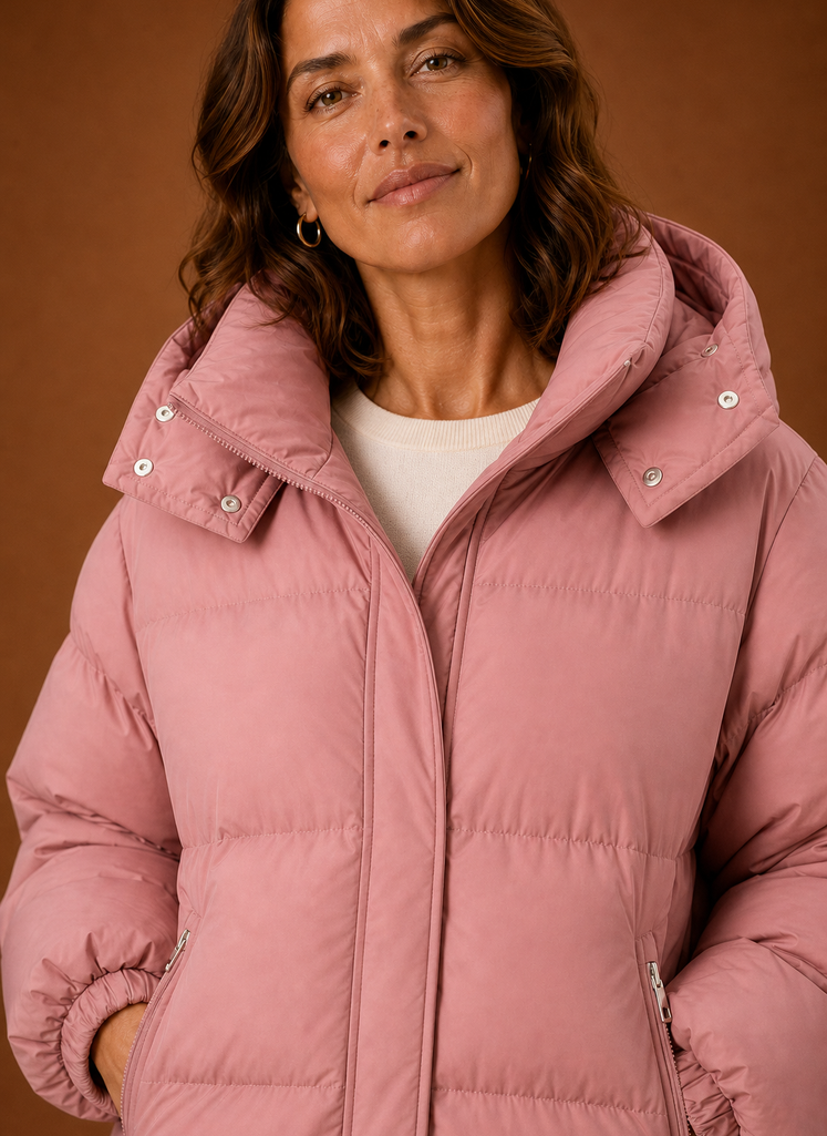 Plumífero Mujer Oversize Marrón Chocolate Cálido