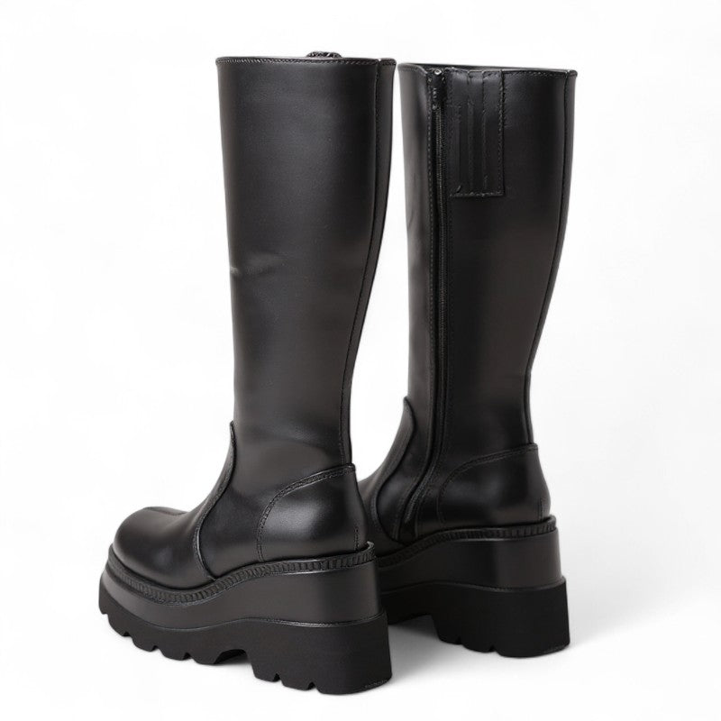 Botas Altas con Plataforma Mujer Negras Lisas