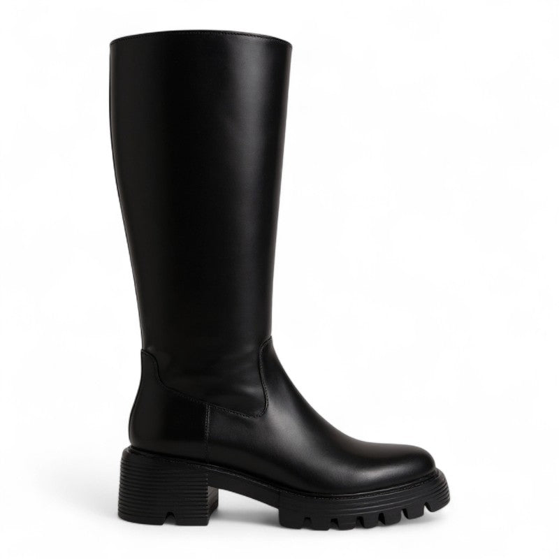 Botas Altas Mujer de Piel Negras Lisas