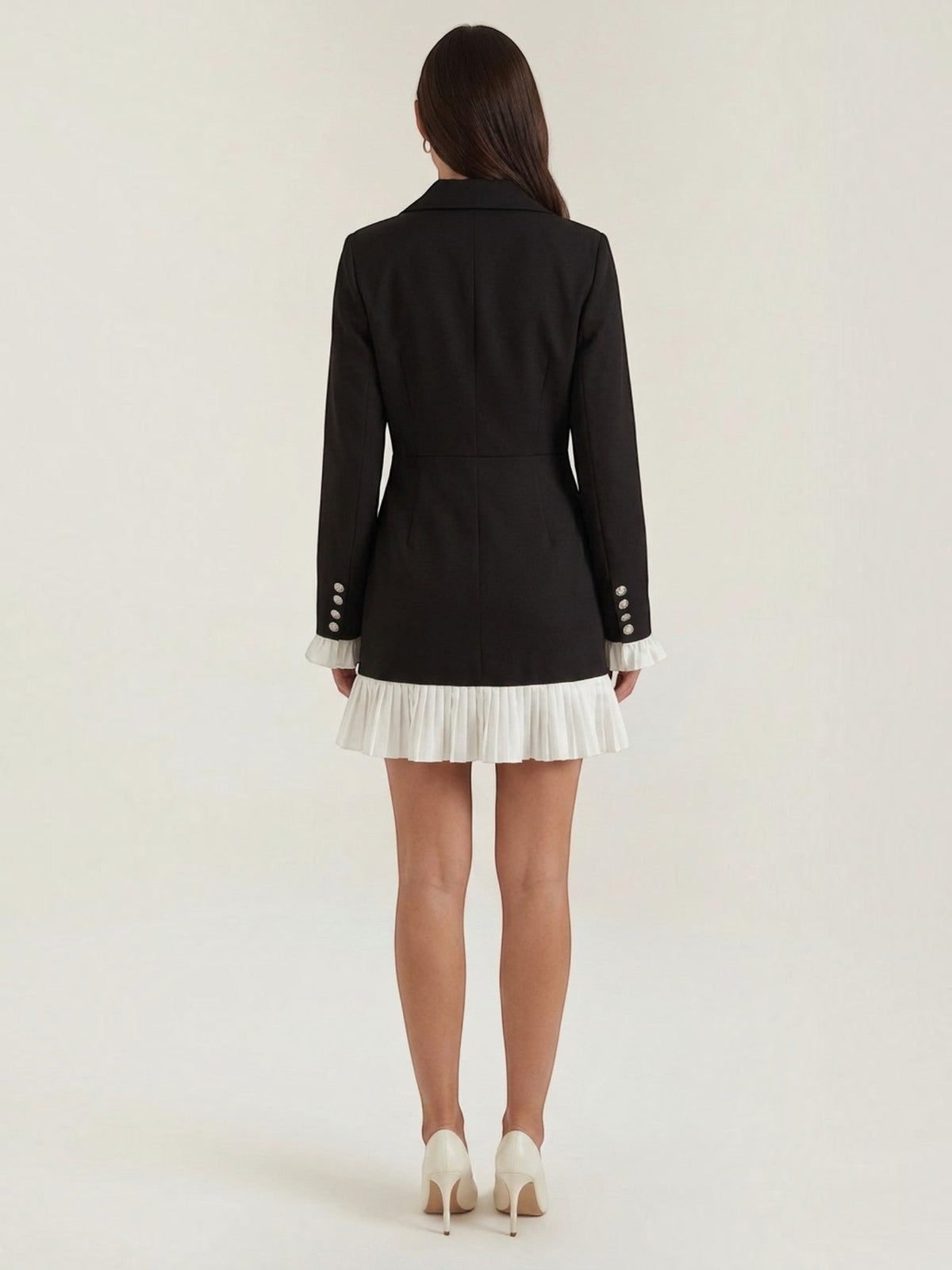 Vestido Blazer Mujer Elegante Botones