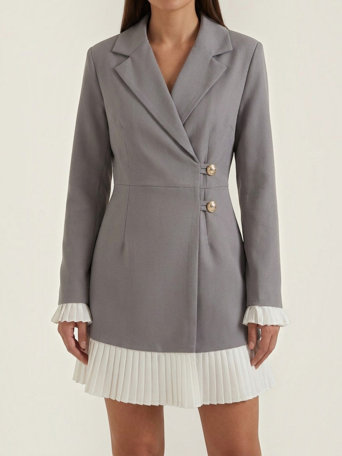 Vestido Blazer Mujer Elegante Botones