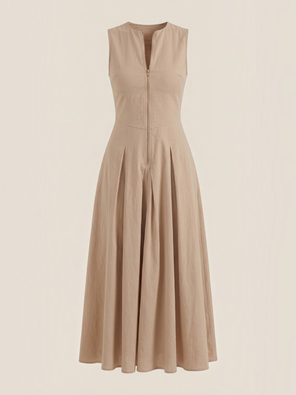 Vestido Midi Sin Mangas Vuelo