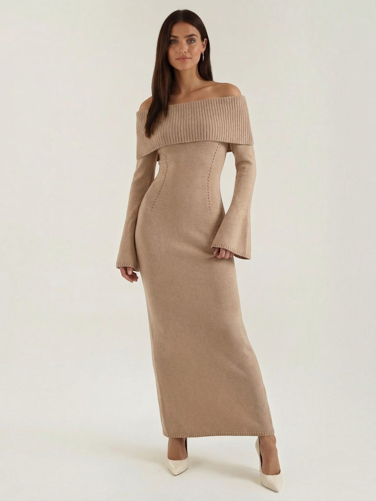 Vestido Largo Hombros Descubiertos Mujer