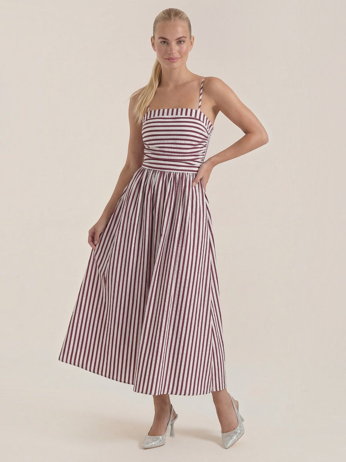 Vestido Largo Rayas Tirantes Mujer