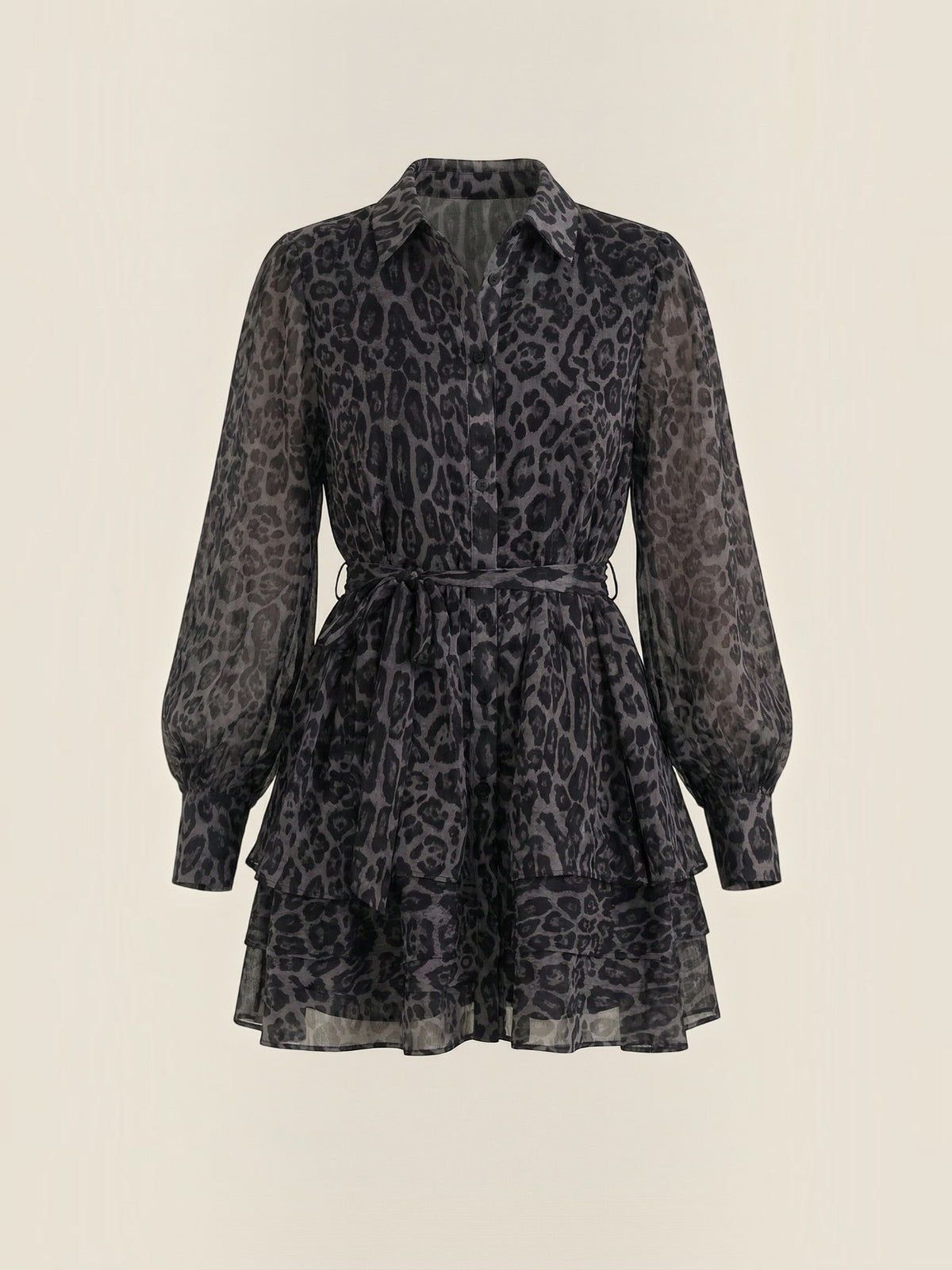 Vestido Corto Estampado Leopardo Mujer