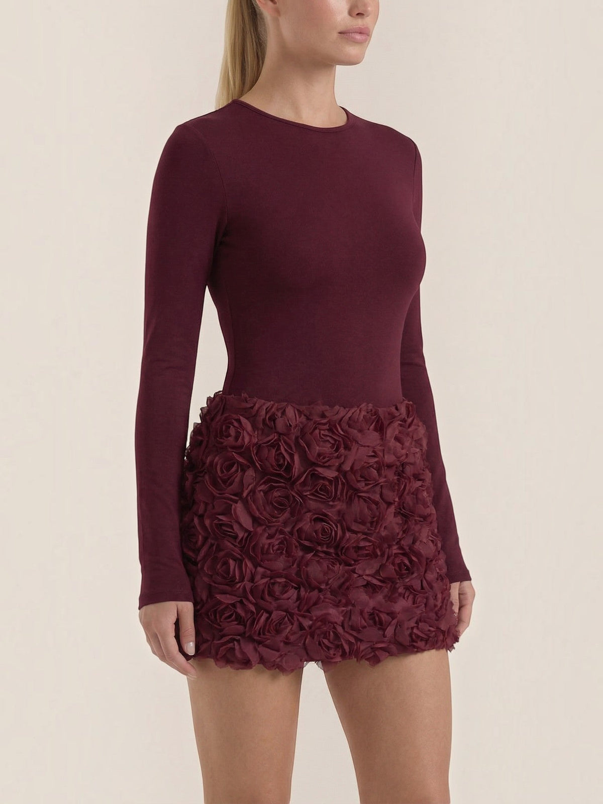 Vestido Corto Fiesta Flores Relieve