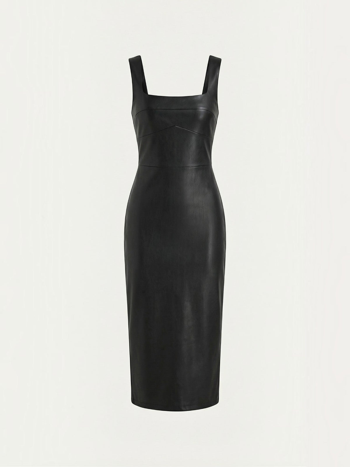 Vestido Midi Ceñido Escote Cuadrado