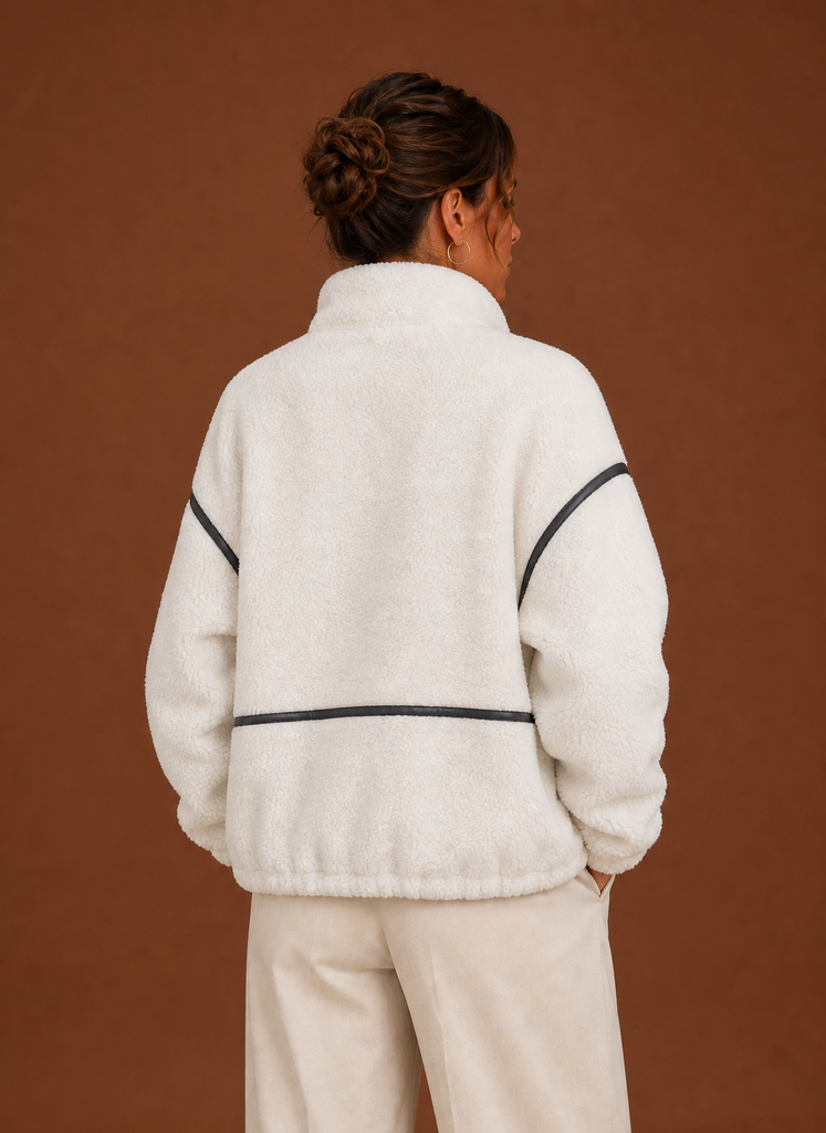 Chaqueta Borreguito Mujer Cremallera Cuello Alto