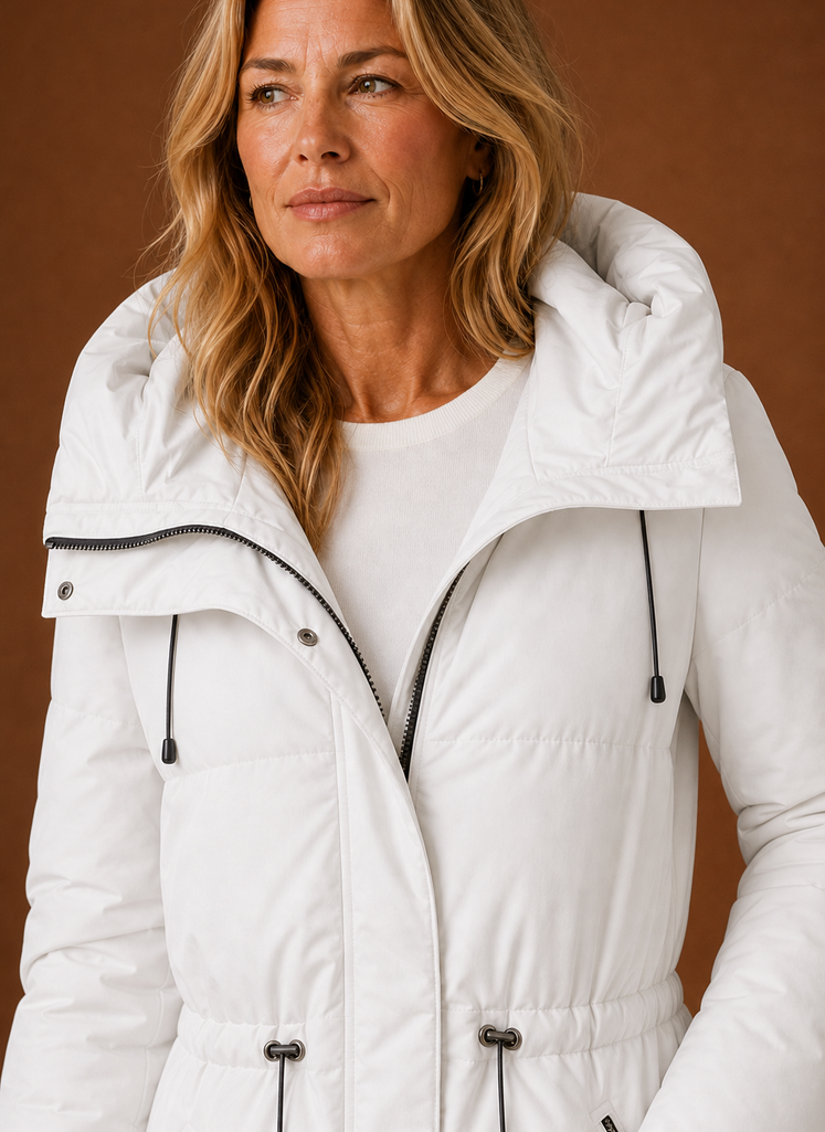 Plumífero Parka Mujer Acolchado Caqui Invierno