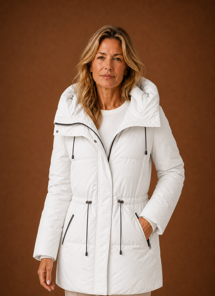 Plumífero Parka Mujer Acolchado Caqui Invierno