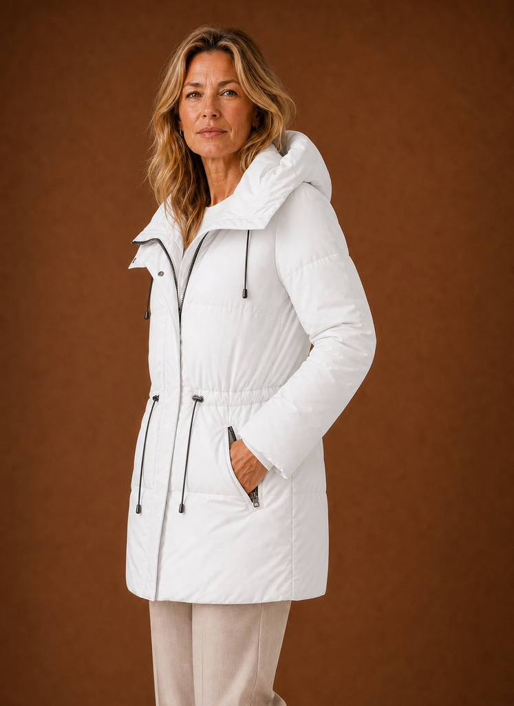 Plumífero Parka Mujer Acolchado Caqui Invierno