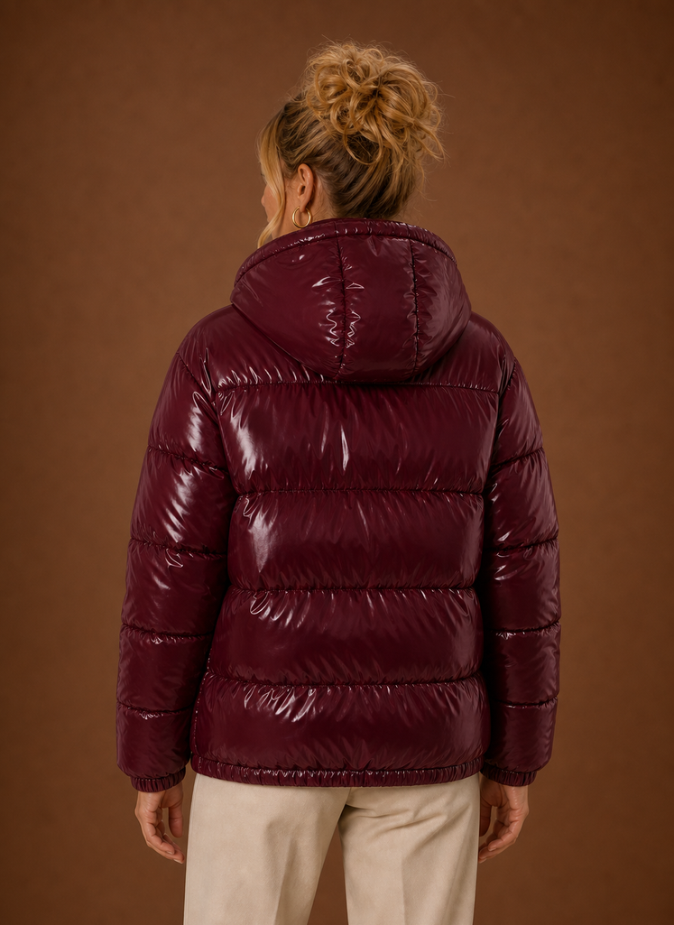 Chaqueta Acolchada Mujer Oversize Negra Cálida