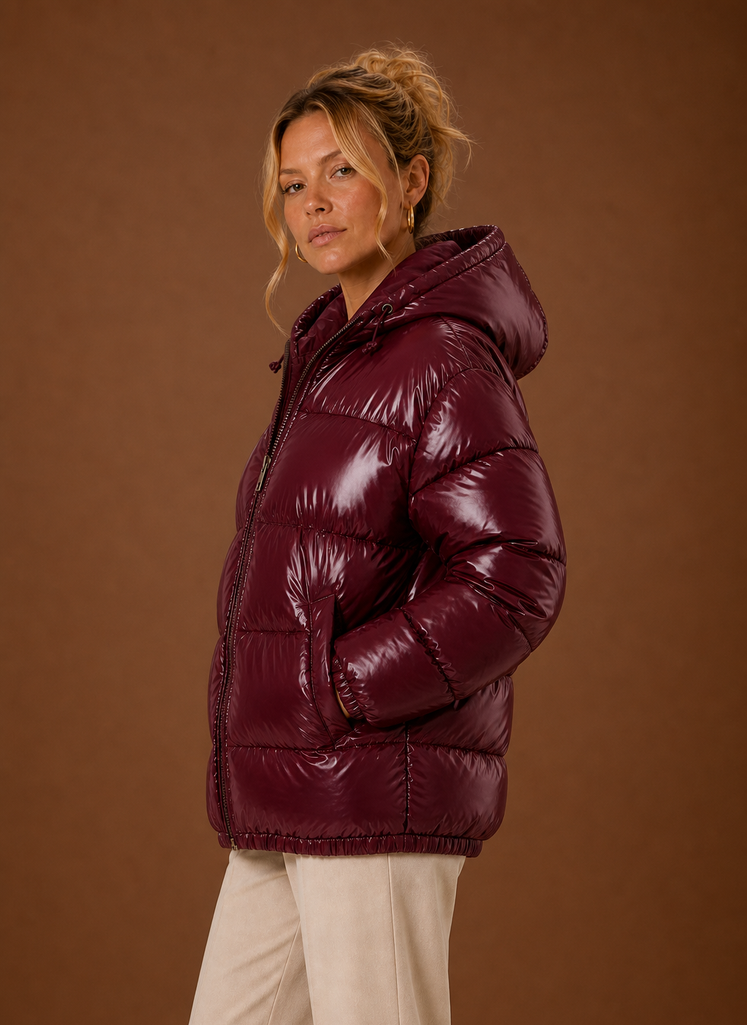 Chaqueta Acolchada Mujer Oversize Negra Cálida